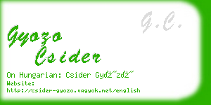 gyozo csider business card